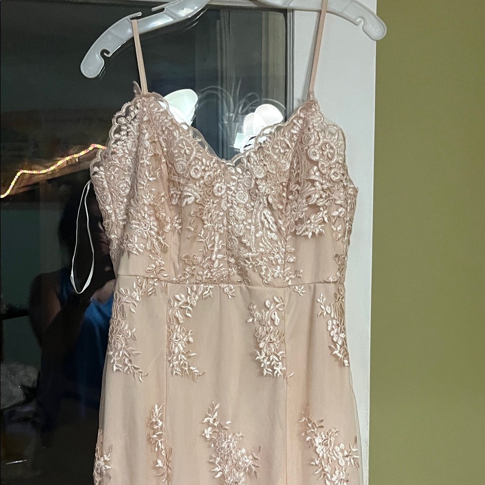 Lulu's Blush Pink Lace Maxi Dress
